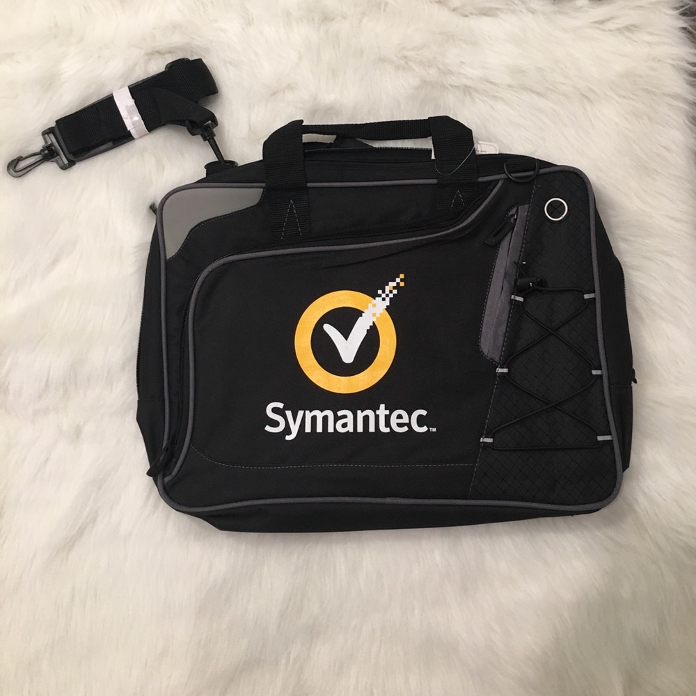 Symantec Black Checkmate Work Laptop Messenger Bag